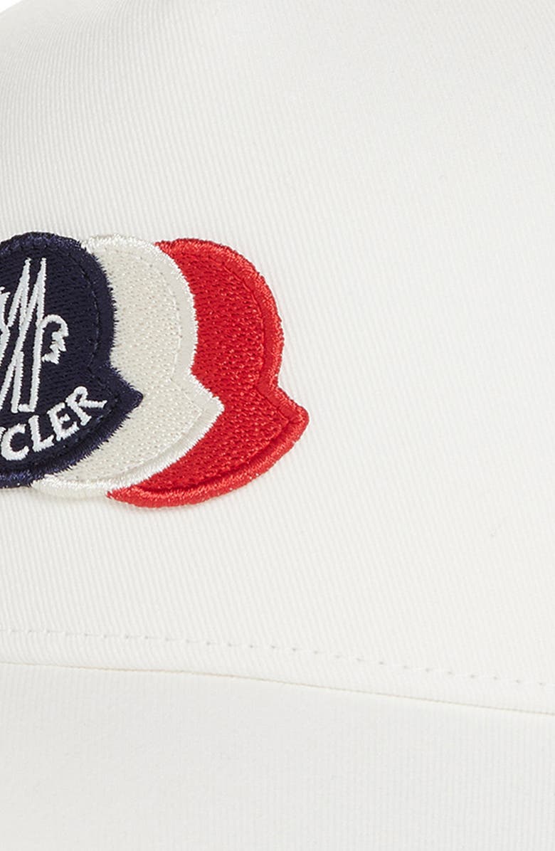 Moncler Kids' Tricolor Logo Patch Cotton Gabardine Baseball Cap