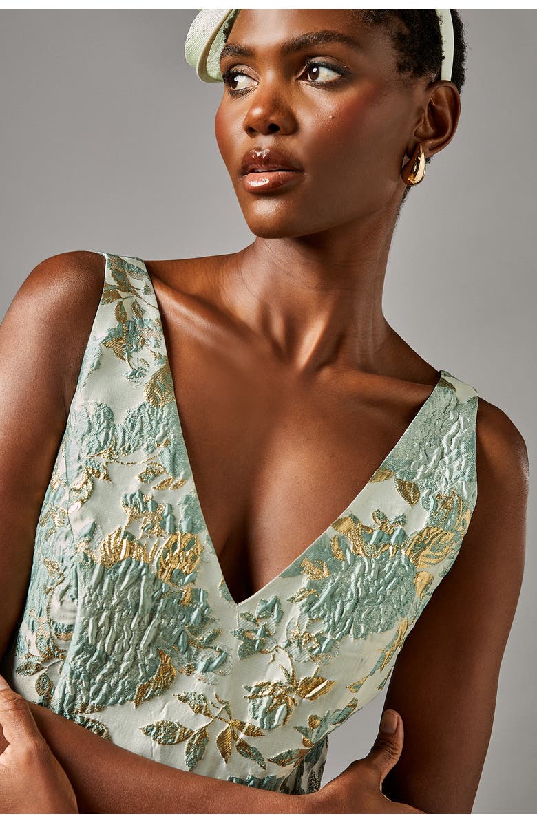 Coast V-Neck Jacquard Midi Dress | Nordstrom