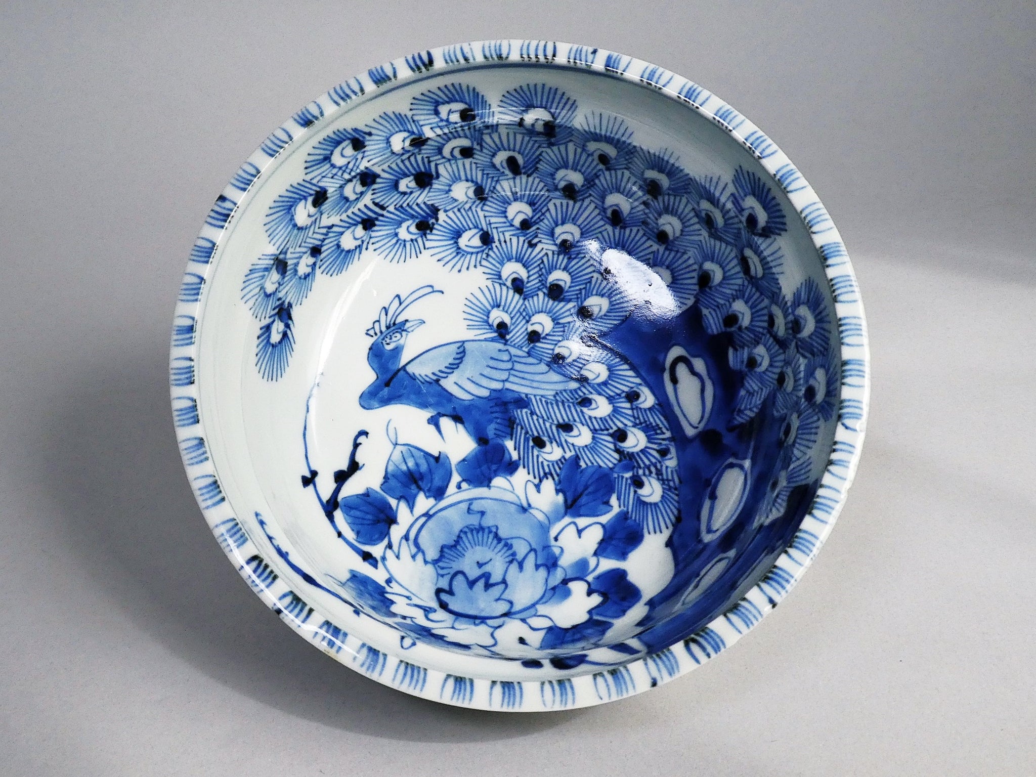 阿漕焼 大花瓶 鳥の図盛り絵