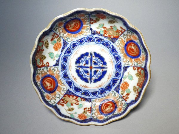 花形皿 変形皿 鳳凰 桐文様 古伊万里 柿右衛門様式 梅花 桜 窯印 明治