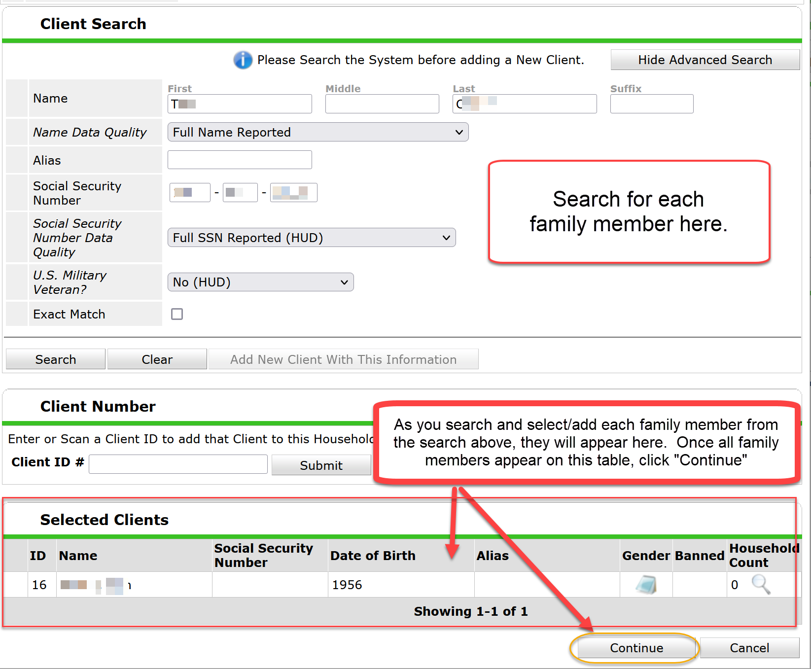 ClientPoint: Adding Additional Household Members Mid-Stay – HMIS
