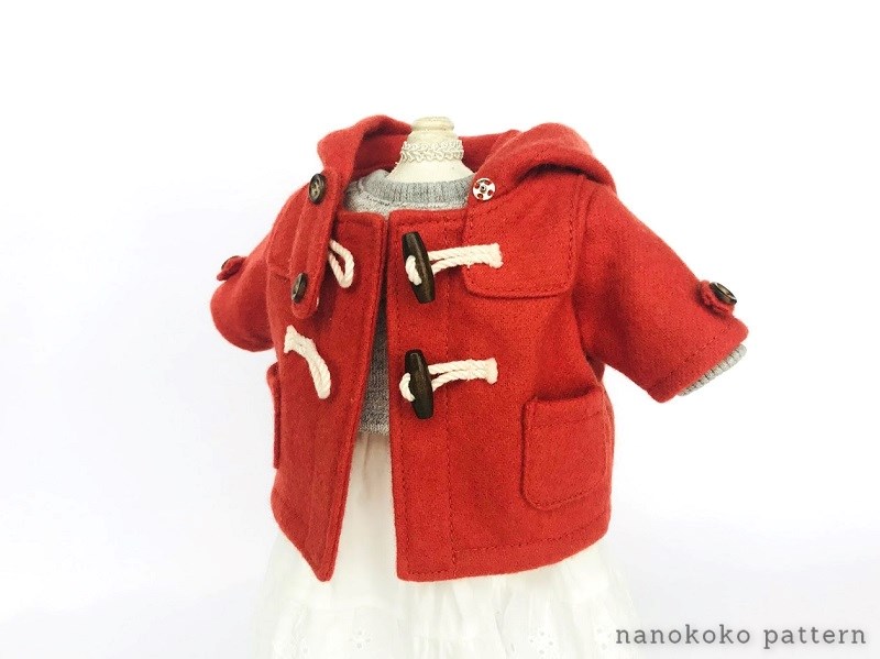 ダッフルコートの型紙と作り方～26cmお世話人形サイズのドール服