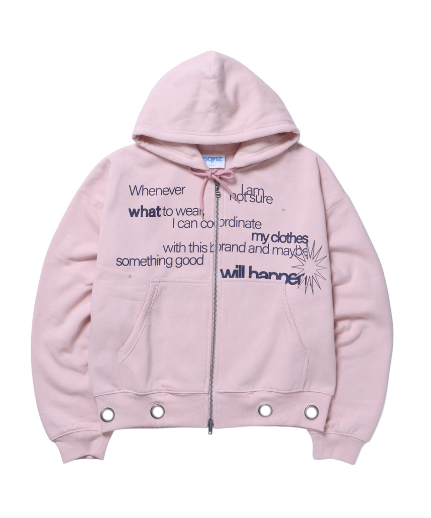 sqnz（エスキュンズ）sqnz eyelet zip pk / ジップパーカー 刺繍