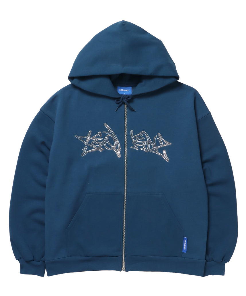 SEQUENZ（シークエンズ）】RHINE STONE ZIP P/K / ラインストーン