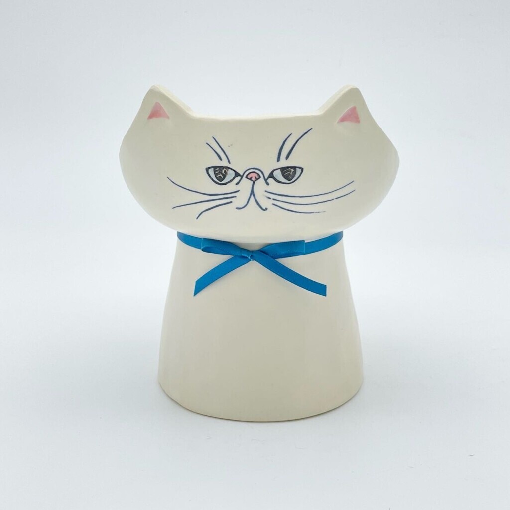 作家 野上千晶 猫 ボール 愛猫へのプレゼントにもぴったり！陶芸作家が