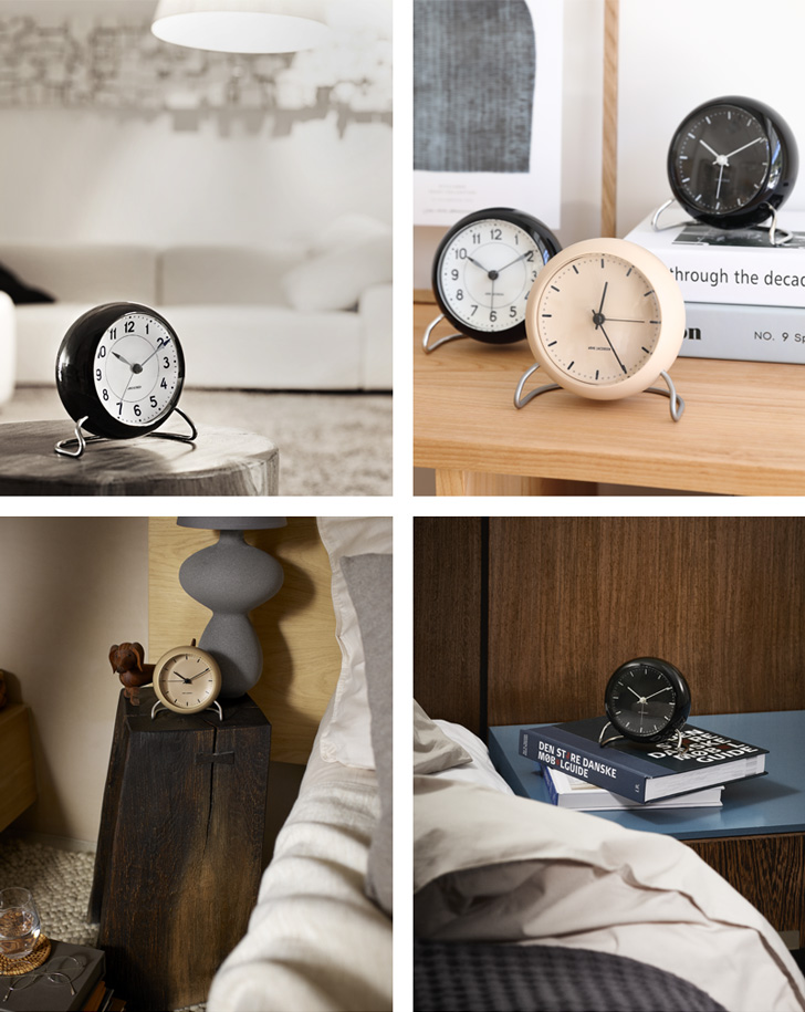 アルネヤコブセン 時計 クロック 茶 ベージュ beige テーブルクロック