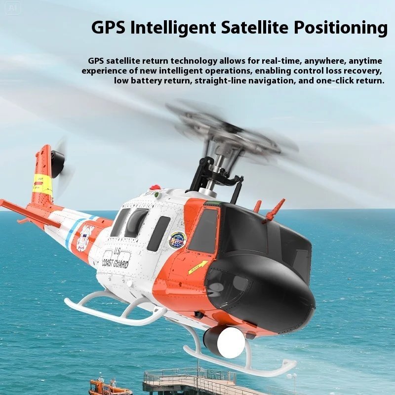 YUXIANG F07S GPS RC ヘリコプター ミリタリースケール UH-1 Huey