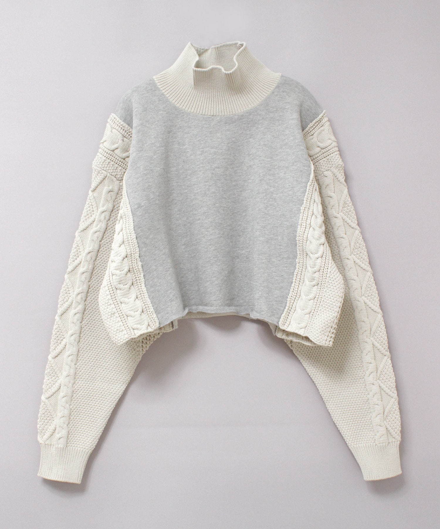 K2709 アランニットコンビ裏毛タートル(M ブラック): トップス - RNA