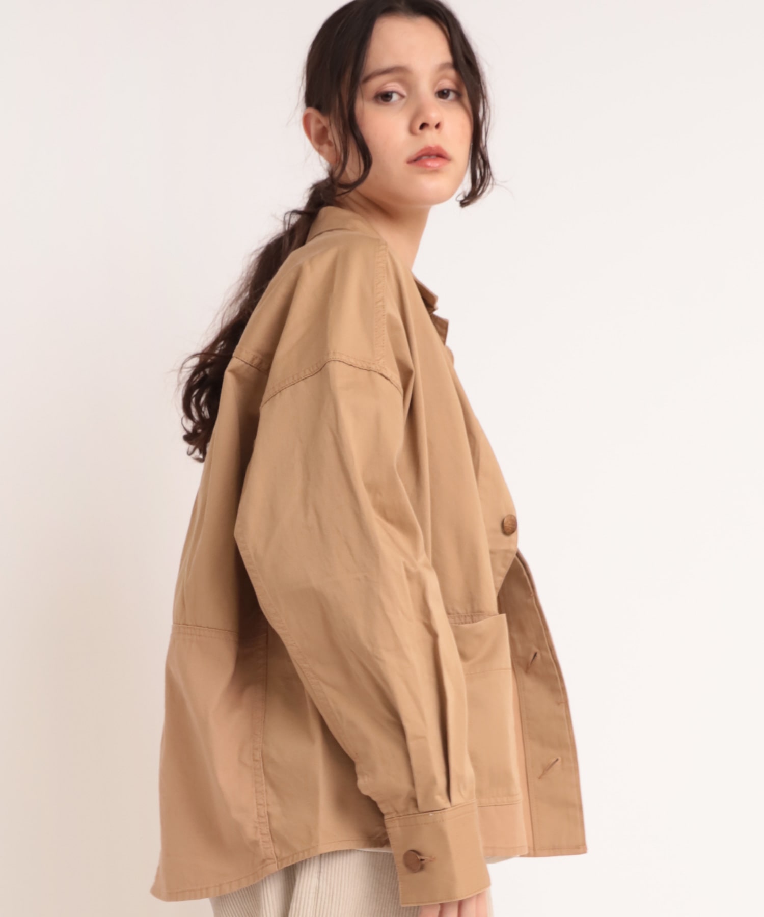 J1986 ヘリンボン/オックスカバーオール(M キャメル): アウター - RNA