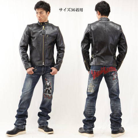 VANSON（バンソン）レザージャケット シングルライダース スタンドカラー B