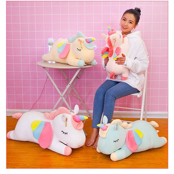 Newjoy / BIGサイズ ユニコーン ぬいぐるみ 抱き枕 レインボー 40～120cm