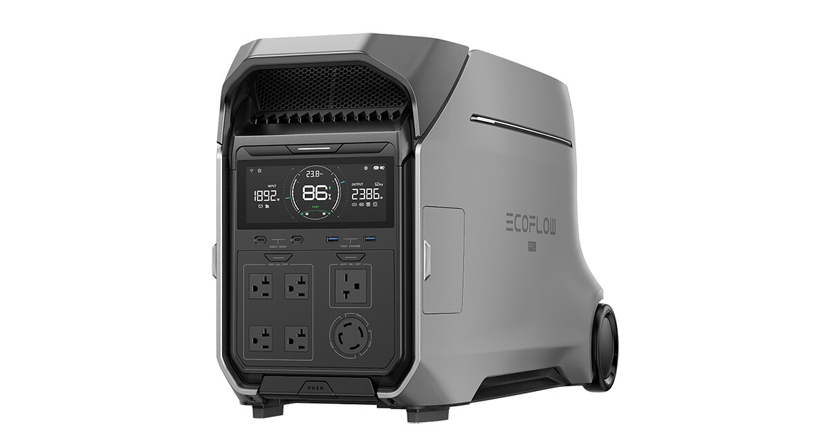 家庭用蓄電池「EcoFlow DELTA Pro 3」発売。系統連系不要、アプリ連携