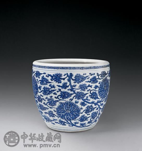 清康熙青花缠枝莲纹缸收藏资讯|艺术家|书画家|书画名人|书法家-中华收藏网