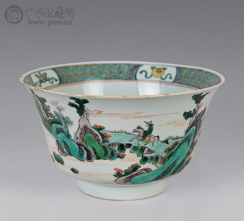 康熙五彩山水人物紋水盤 【公式通販】