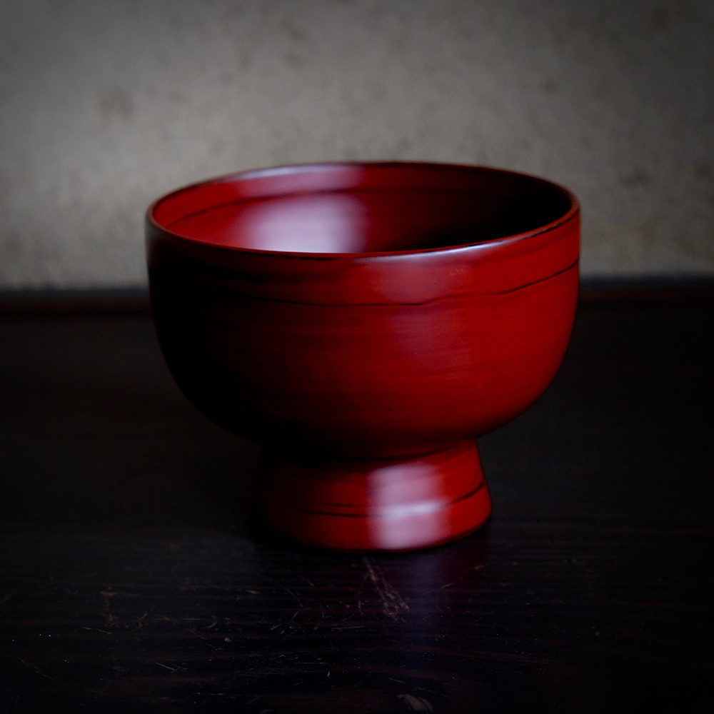 角偉三郎作 口紅合鹿椀 角偉三郎作口紅合鹿椀