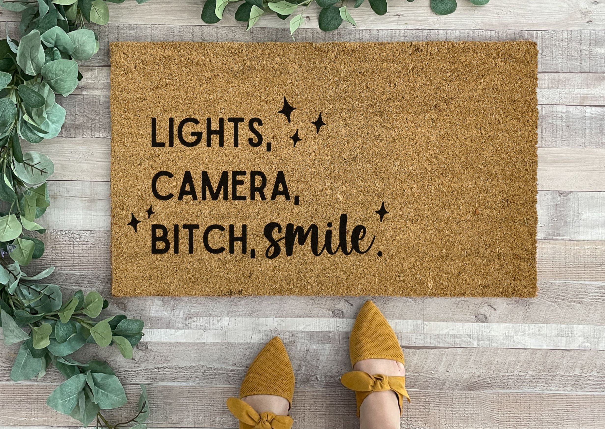 Lights Camera Smile Taylor Swift Lyric Doormat | Nickel Designs