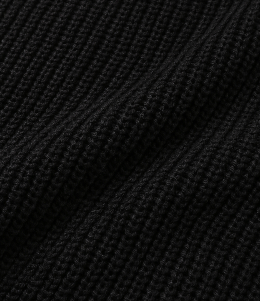 SIDE SPLIT LONG KNIT HOODIE / BLK | NIL DUE / NIL UN TOKYO