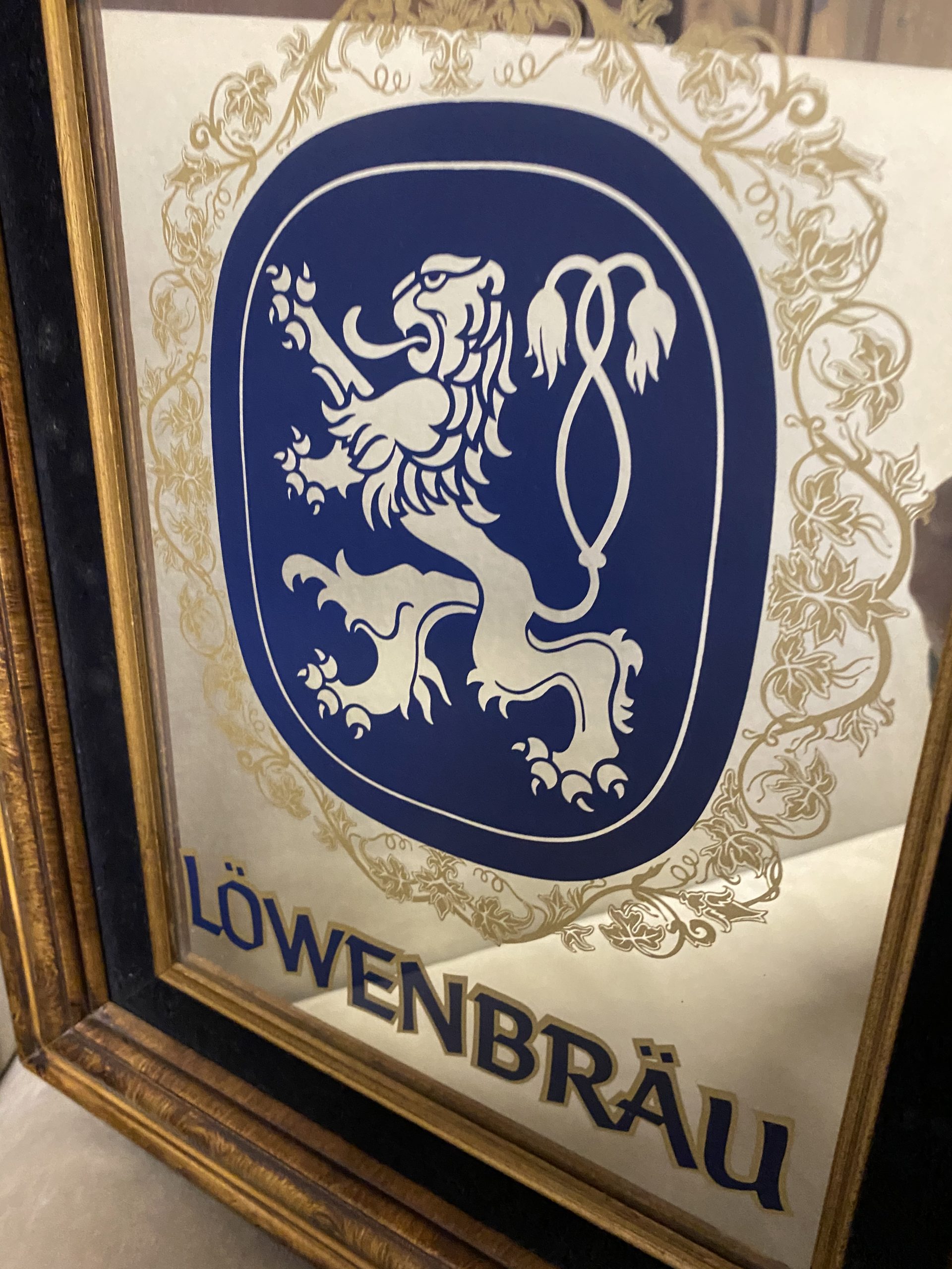 ビンテージ LOWENBRAU レーベンブロイ パブミラー | 京都アンティーク