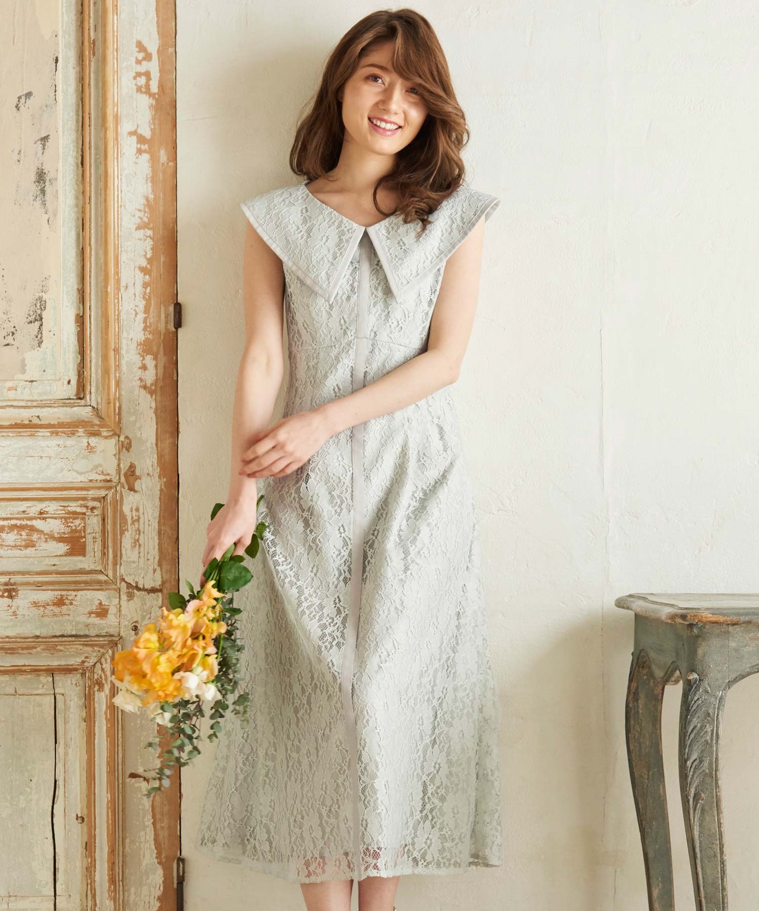 ビッグカラーレースワンピース | ロングワンピース | NOELA OFFICIAL