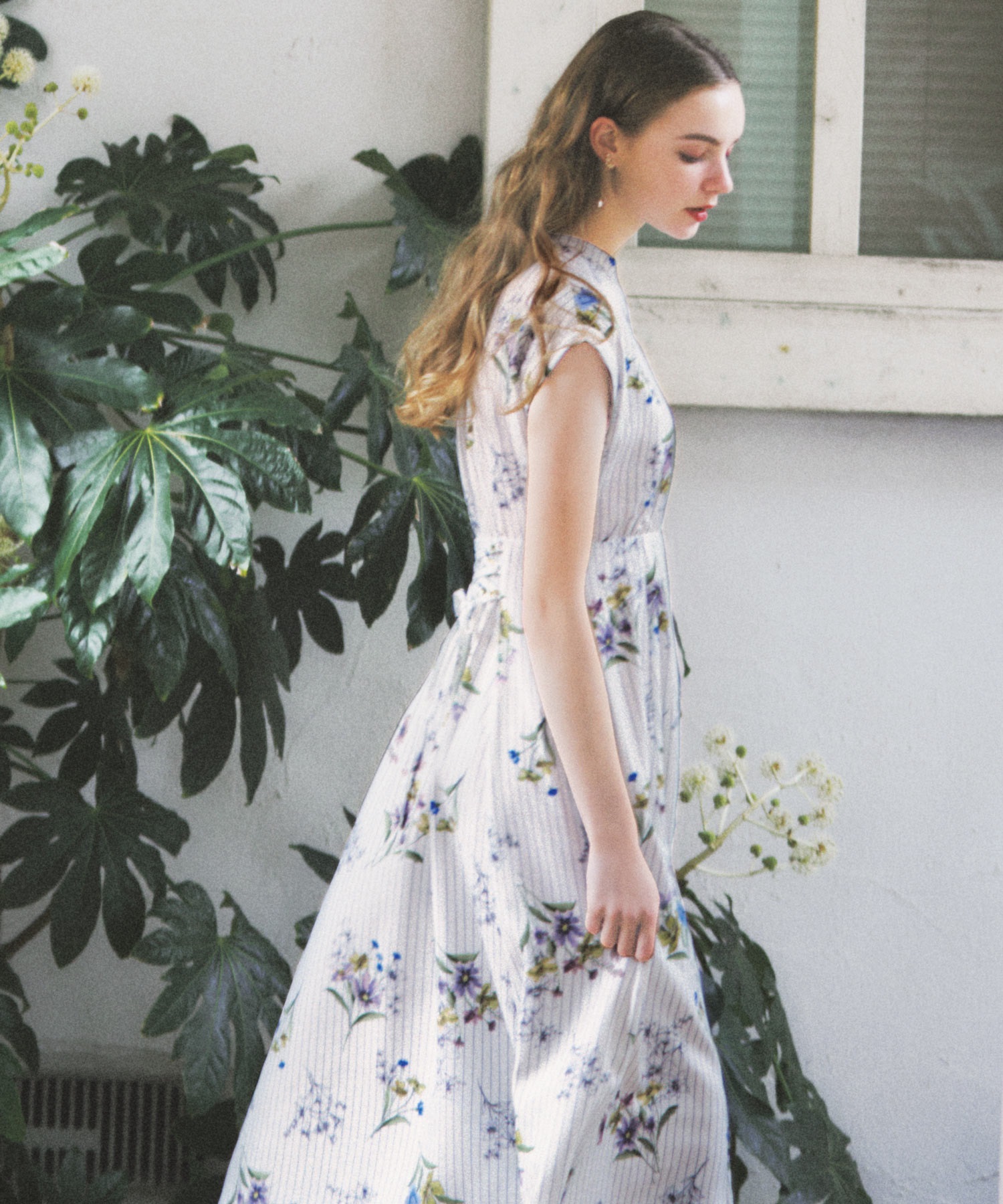 ストライプフラワーワンピース | ロングワンピース | NOELA OFFICIAL