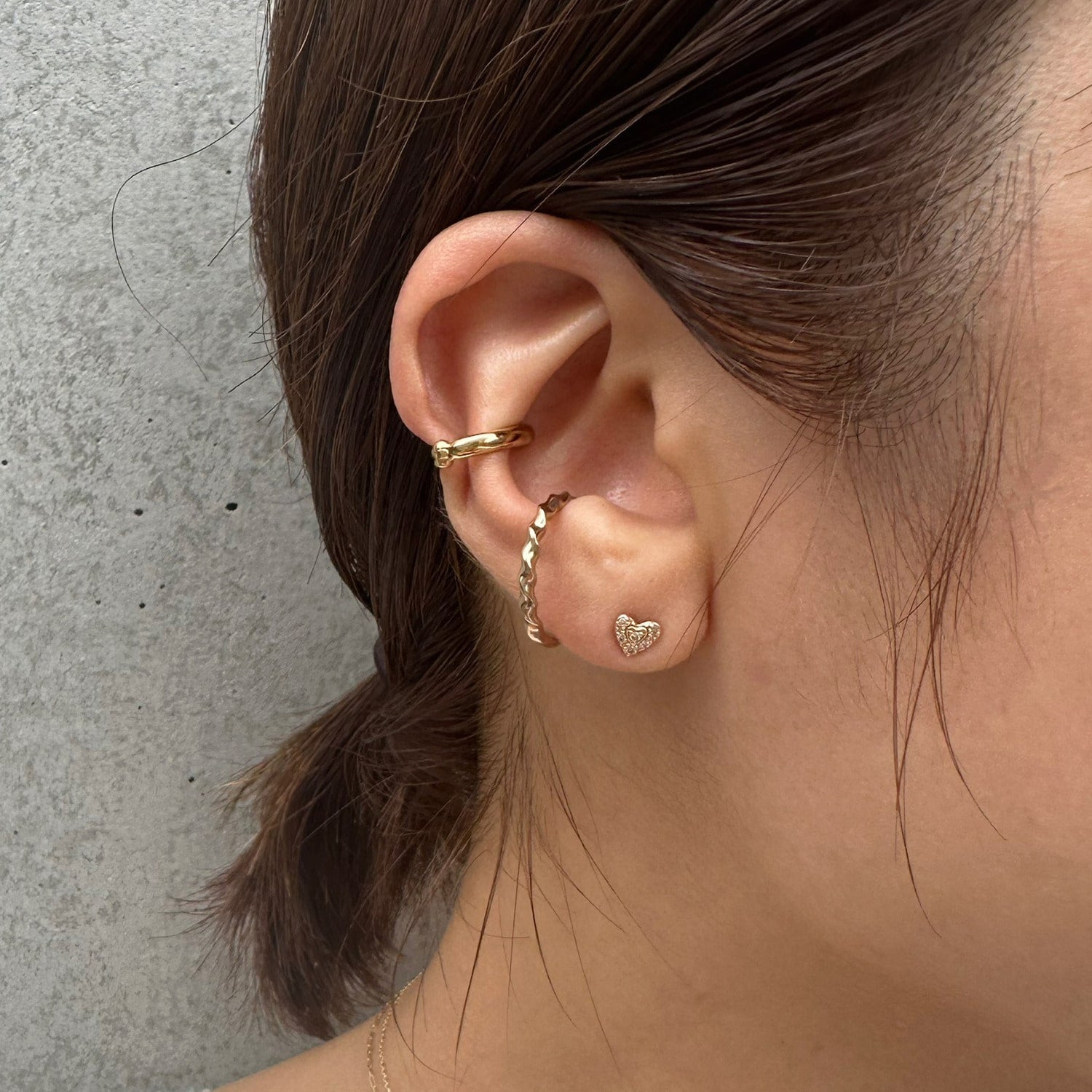 Tiny Motif】K10ダイヤモンドハートピアス（0.03ct）｜ピアス