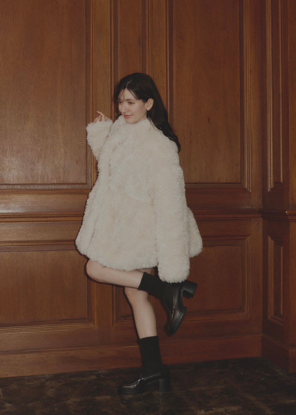 wave silhouette fluffy coat【12月下旬順次配送予定】 – NOTRE émor