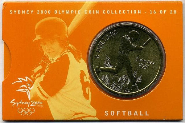 オーストラリア シドニーオリンピック5ドル黄銅貨 ソフトボール