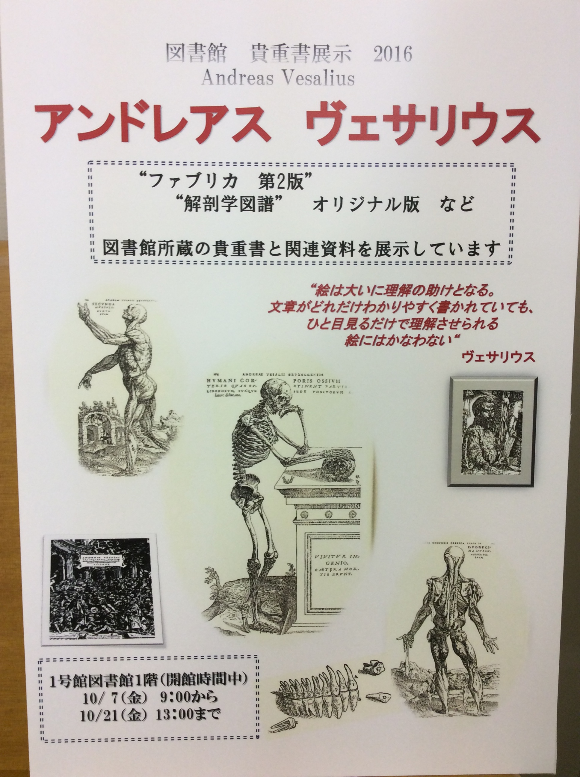 貴重書展示「アンドレアス・ヴェサリウス」 |