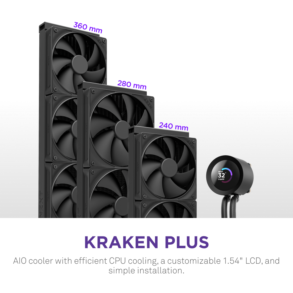 NZXT | Kraken Plus 360 | LCDスクリーン付き360mm AIO液体クーラー