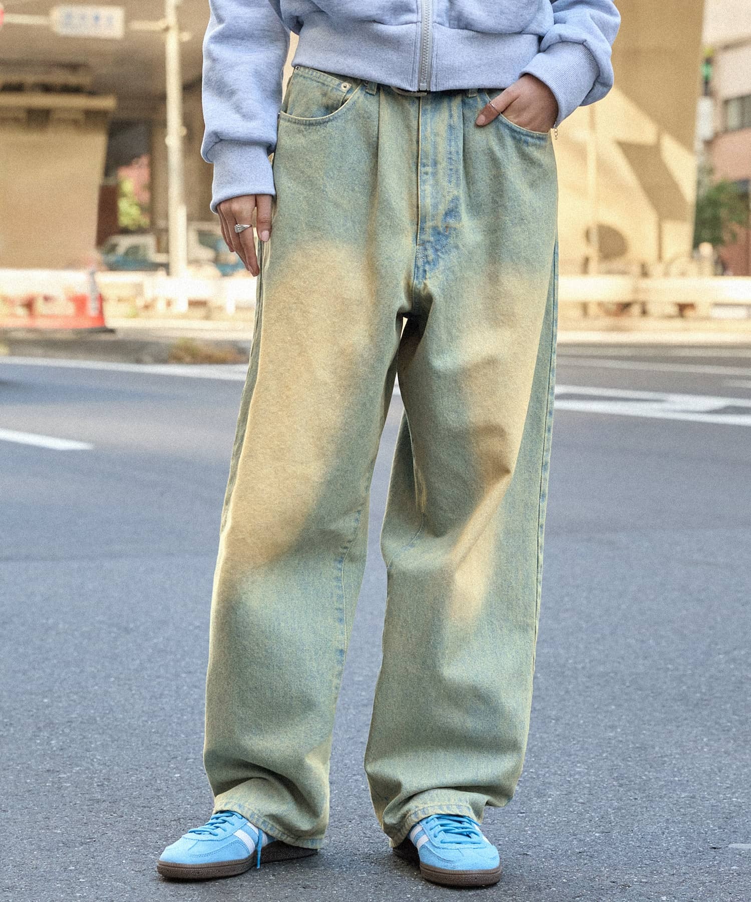 ナゴンスタンス 美品 ペイント ワイドパンツ ビッグシルエット マルチ