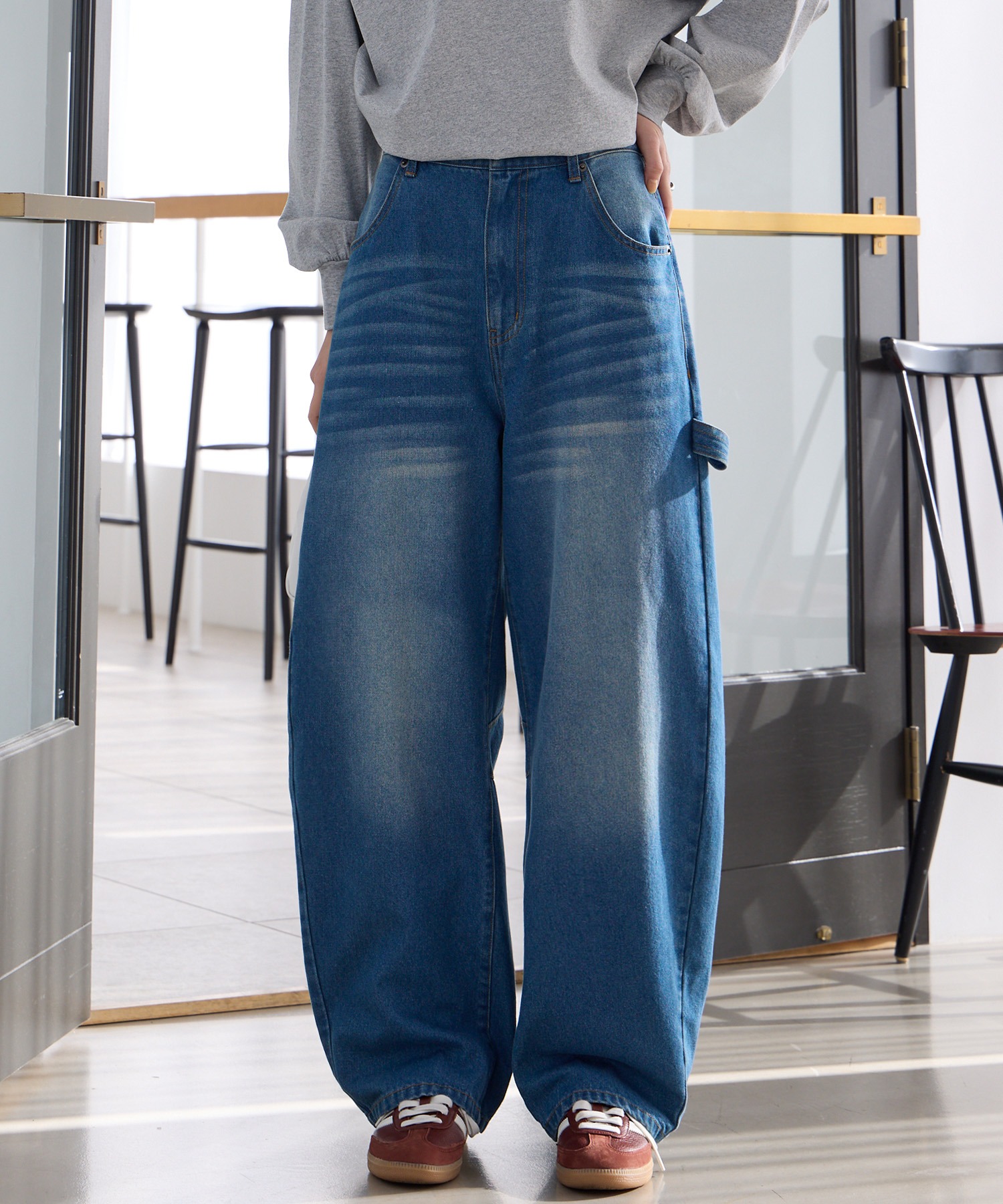 ヴィンテージ加工 カーブシルエットペインターデニムパンツ【THE CRAFT