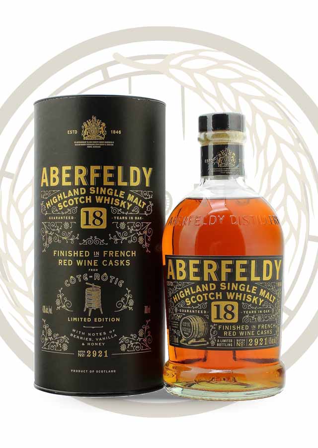 Aberfeldy 18 Year Old Finished In French Red Wine Casks