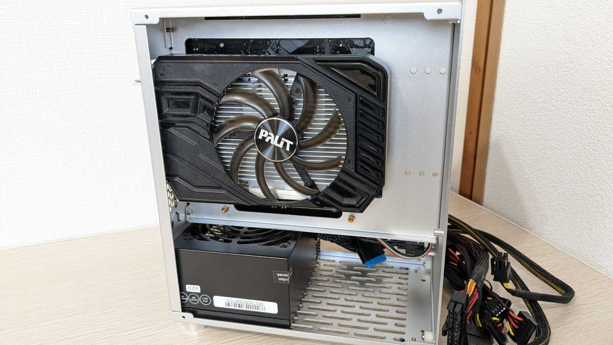 ミニITXPCケース＆SFX850W電源セット(ライザーケーブル＆ファン付き