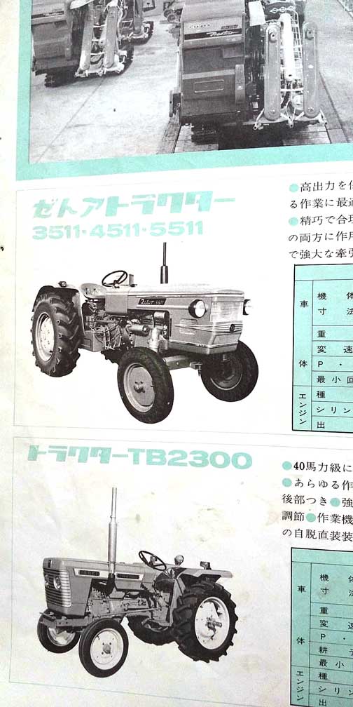 おそらく1969-1970年頃。ヰセキ農業機械のご案内「昔のカタログ