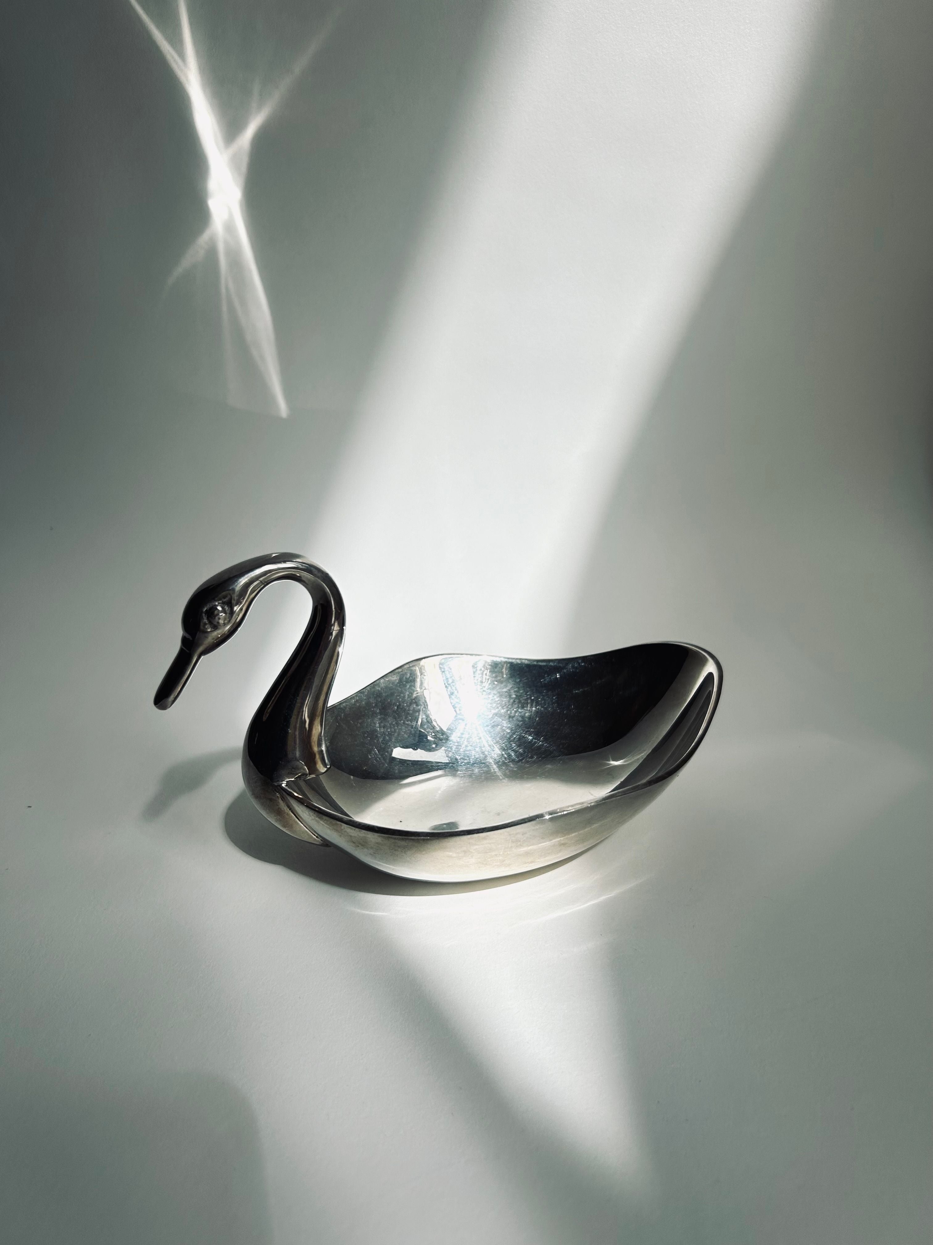 Silver Plated Swan Dish - The Oblist