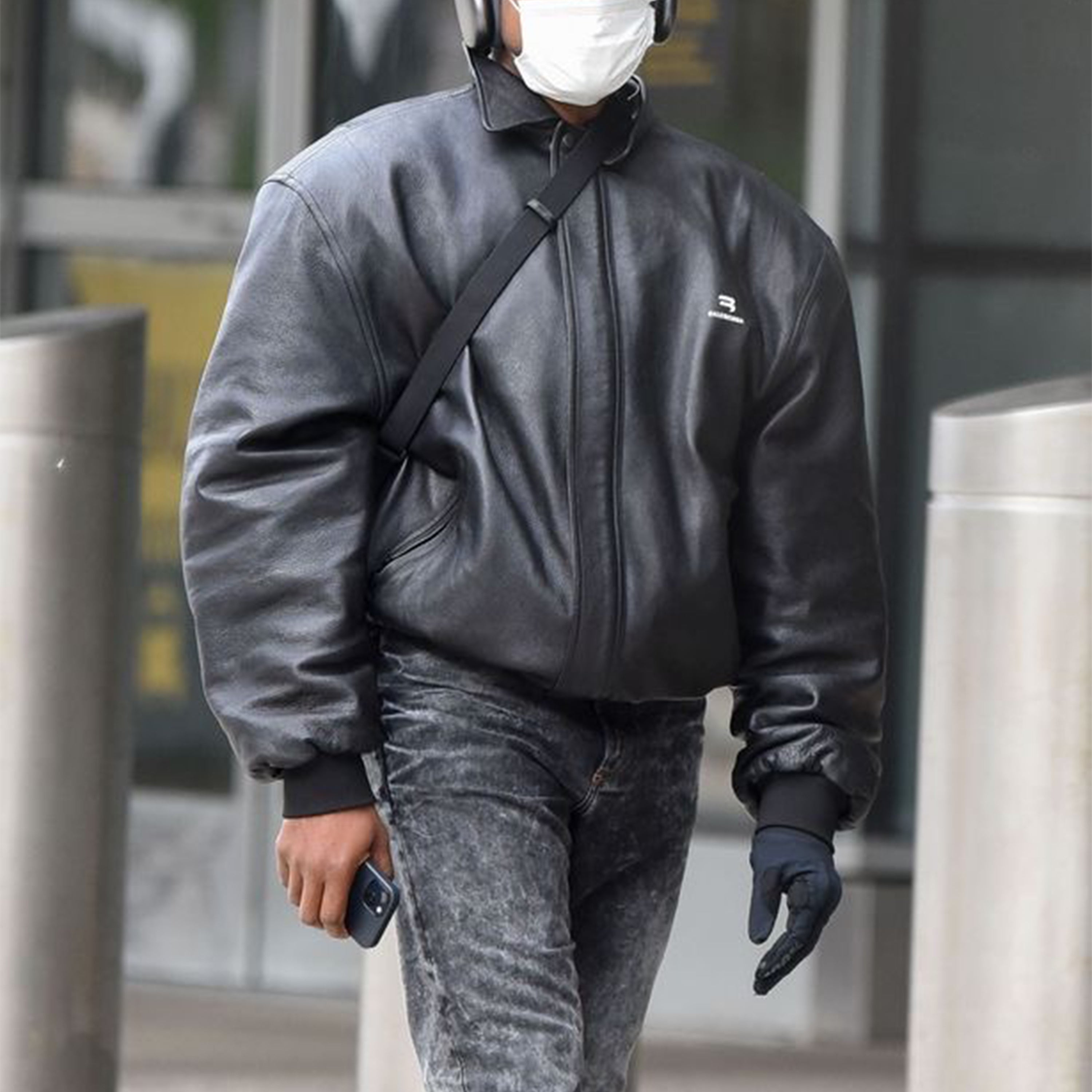 BALENCIAGA SPORTY B TAXI LEATHER BOMBER JACKET – OBTAIND