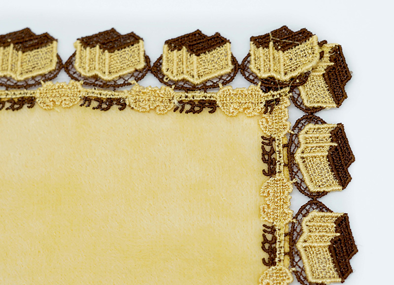 福砂屋のカステラモチーフの近沢レース店ハンカチ＆シュパットエコ