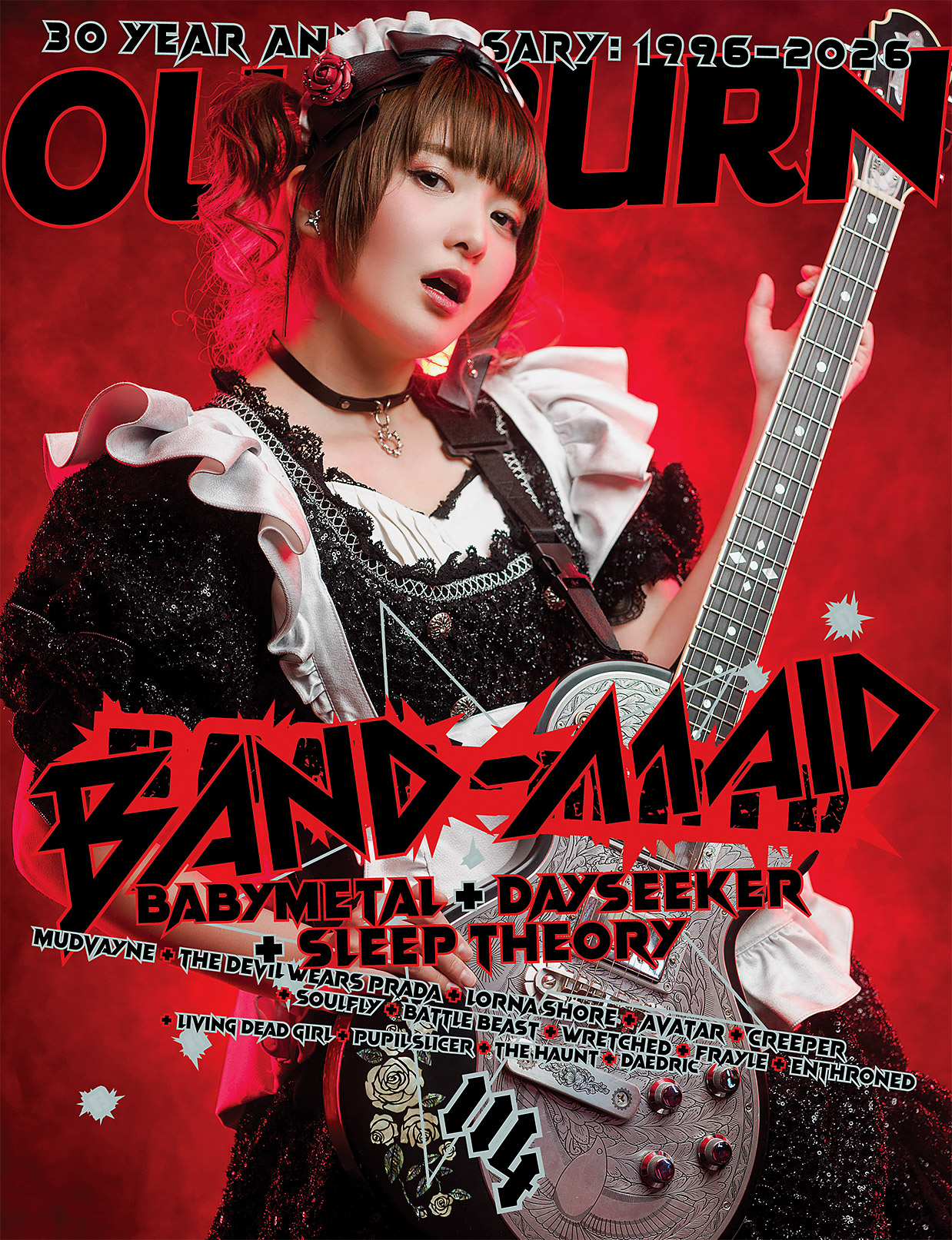 BAND-MAID小鳩ミクが米人気雑誌「OUTBURN」表紙に登場、日本人初の快挙