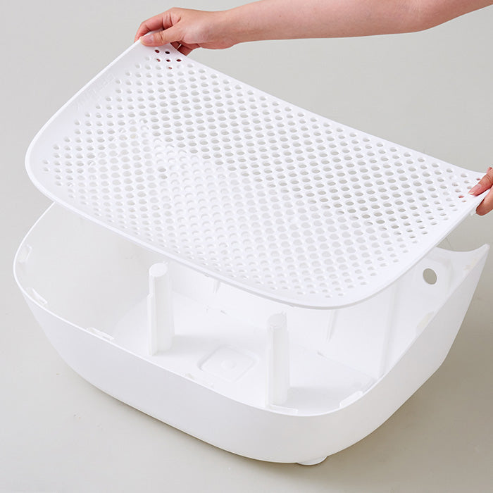 砂の飛び散りを軽減 CATLINK SCOOPER 専用ステップ（ホワイト/グレー