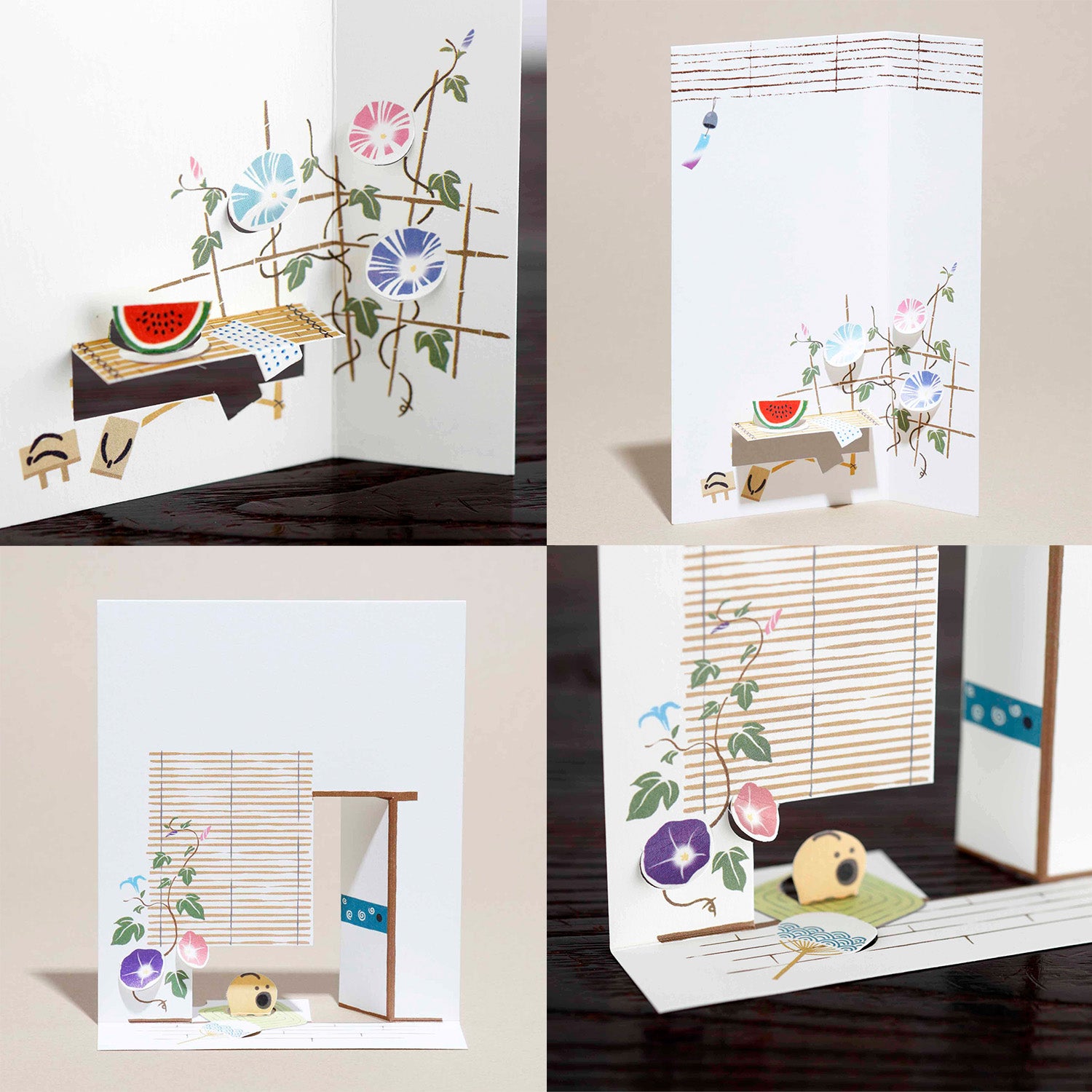 起こし文｜暑中見舞いはがき（2柄入）｜立体ポストカード – OkoshiBumi