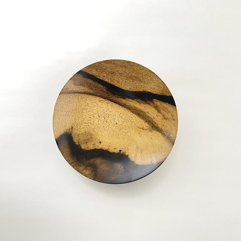 黒柿】名月 茶托4寸(Φ約120mm) /銘々皿 – おかや木芸