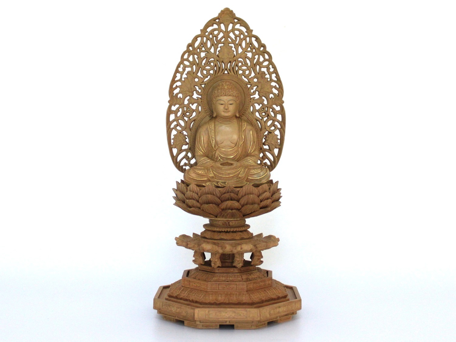 仏像 曹洞宗 座釈迦 楠製 八角台座 眼入 金泥付 | 仏壇大はし 奈良市