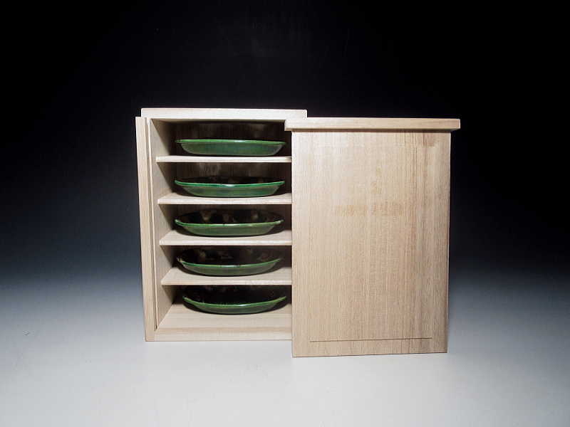 珉平焼 三彩龍文 小判形 小皿 5枚組【江戸後期】 ｜ 古陶磁 大林師友堂