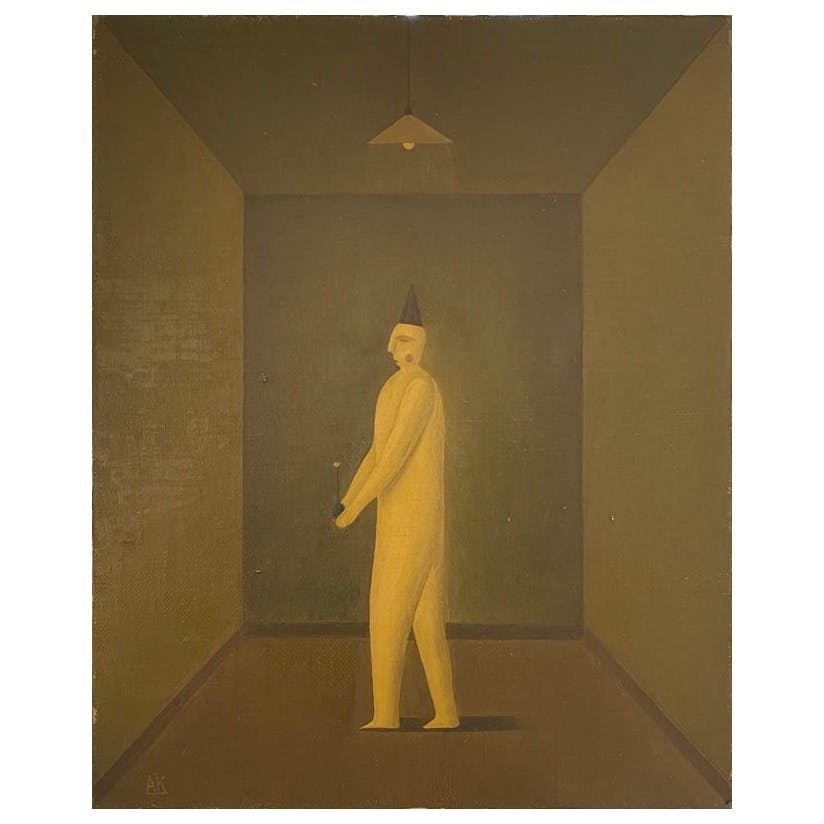 河原朝生 油彩画 題名不詳 額装 河原朝生 油彩画 題名不詳 額装