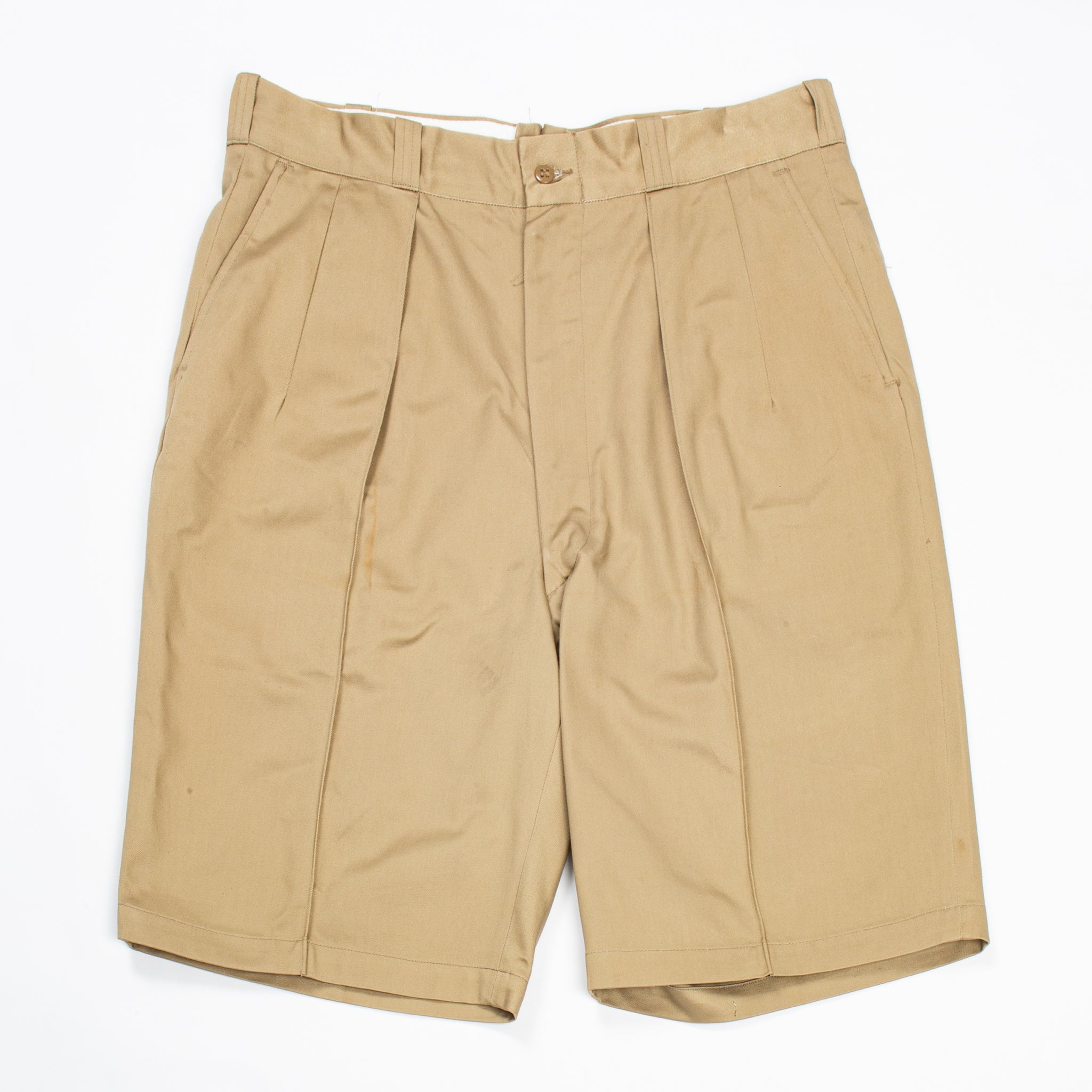 50s Vintage US Army Khaki Chino Shorts - 33x11 – Omega Militaria