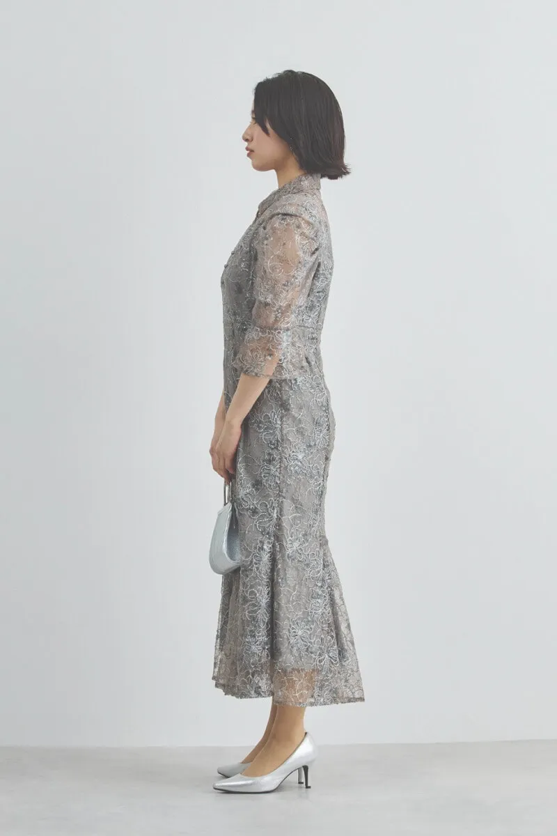 グレーのスパンコールレースマーメイドドレス[S] Lejaのレンタル｜11