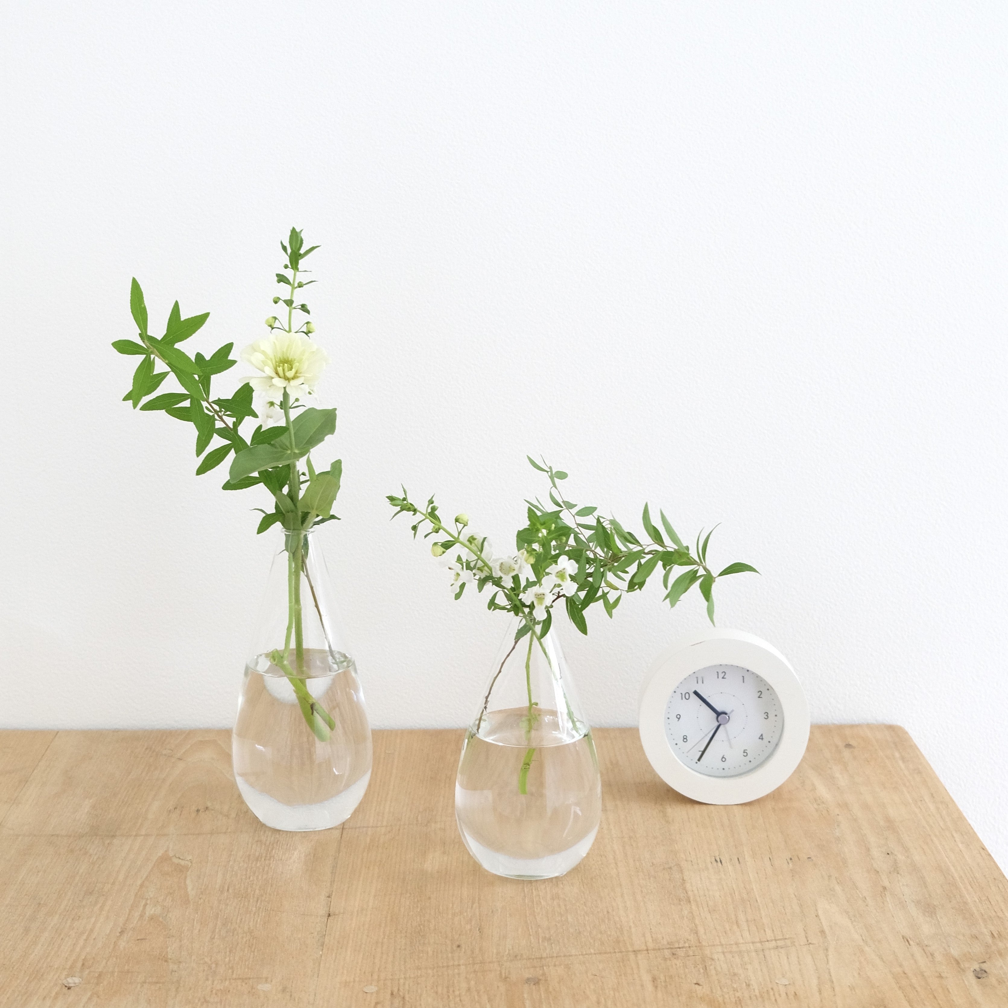 ガラスの花瓶｜一輪挿し｜とうめい｜ドライフラワー｜なみだ壺_M＠鉢の