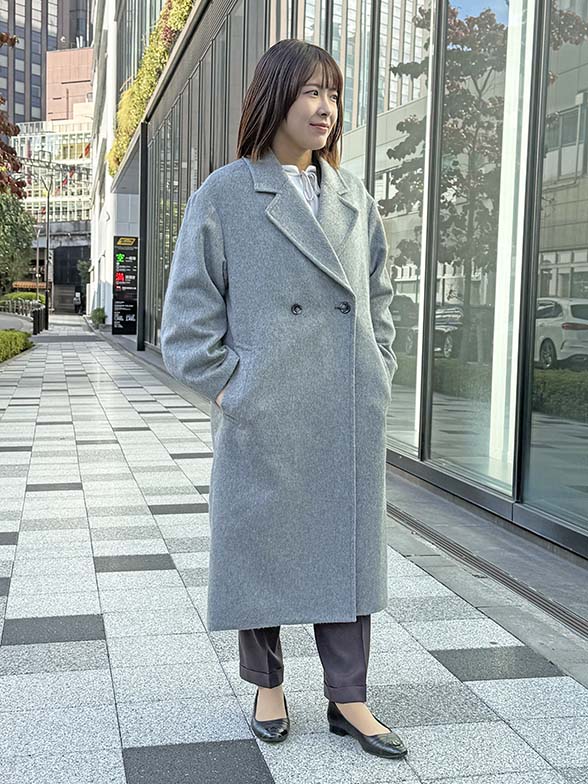 ダブルチェスターコート ライトグレー | ONLY ONLINE STORE