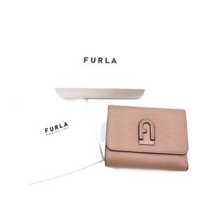 中古】フルラ FURLA 財布 三つ折り カード入れ くすみカラー おしゃれ