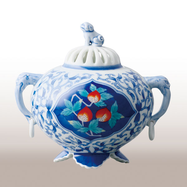 1885 香蘭社 染付鳳凰文 六角深鉢 2客 時代物 アンティークサムズ